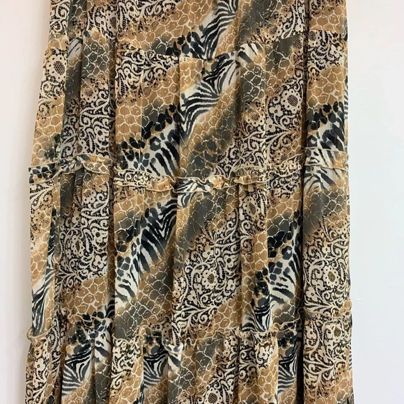 Notations Cheetah Animal Print Midi Skirt Large - Picture 3 of 6